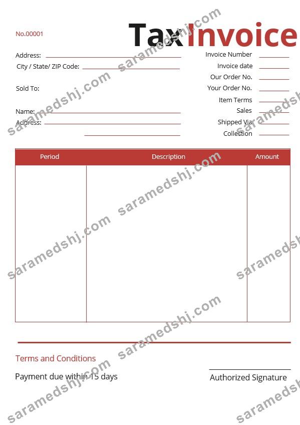 Commercial Tax Invoice Template